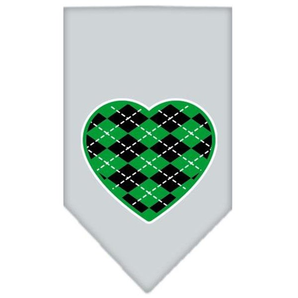 Unconditional Love Argyle Heart Green Screen Print Bandana Grey Small UN851598